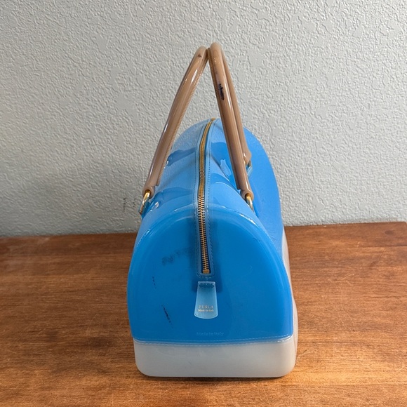 FURLA Blue Candy Boston Jelly Handbag - Picture 7 of 11
